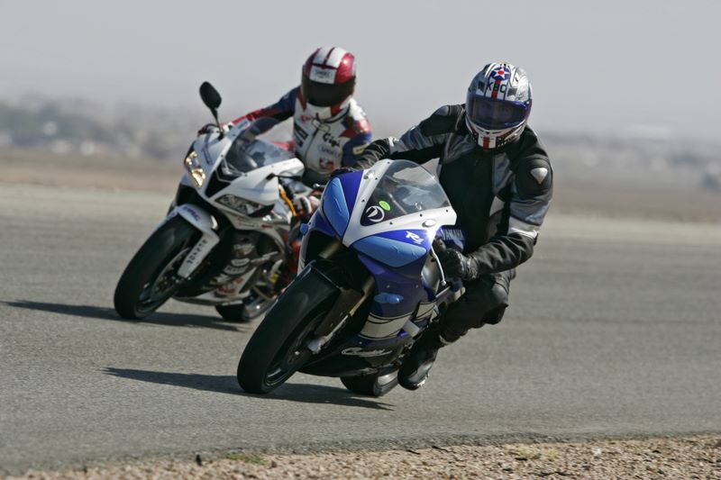 Bobby on the track with his R1